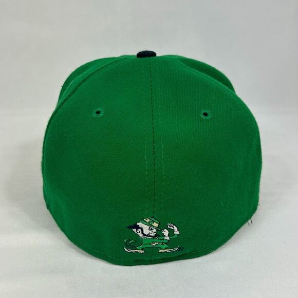 Notre Dame Fighting Irish New Era 59Fifty Fitted Cap Size 7 1/8 Green & Black - Picture 4 of 6